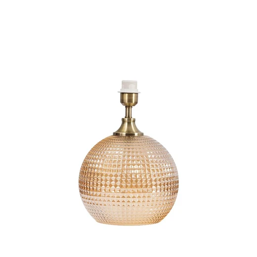 Oaks Lighting Granby Amber Glass Ball 25cm Base Only Table Lamp 