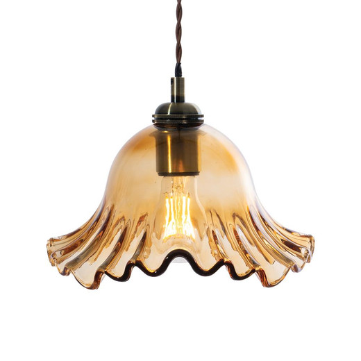 Oaks Lighting Sarina Amber Glass Easy Fit Pendant Shade Only 