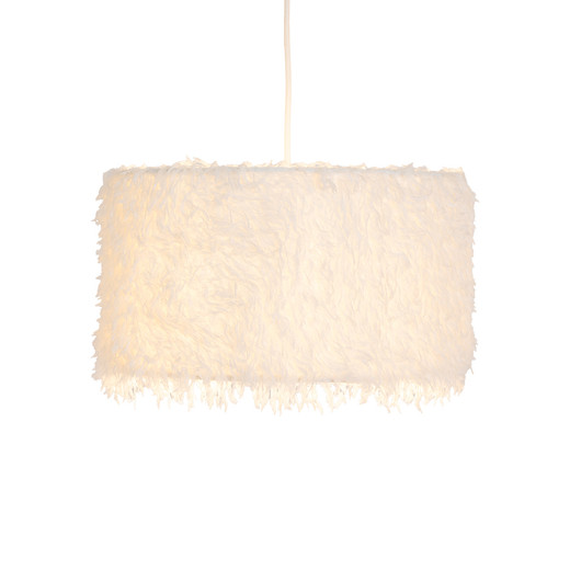 C101 White Drum Feather 35cm Shade Only