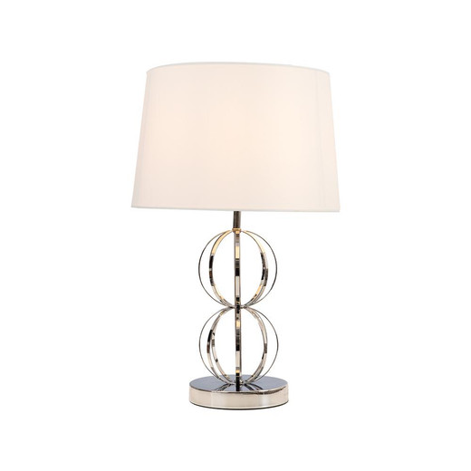 Oaks Lighting Chrome with White Shade Table Lamp 