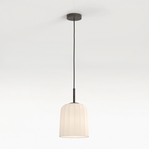 Veo Bronze with White Glass Shade 23cm Pendant Light