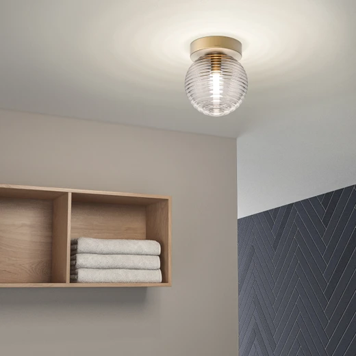 Tacoma Antique Brass Fitting Only IP44 Bathroom Wall or Ceiling Light