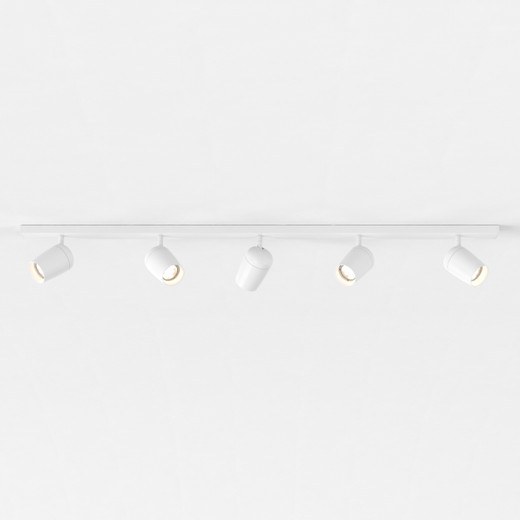 Koto 5 Light Matt White Adjustable Bar Ceiling Spotlight