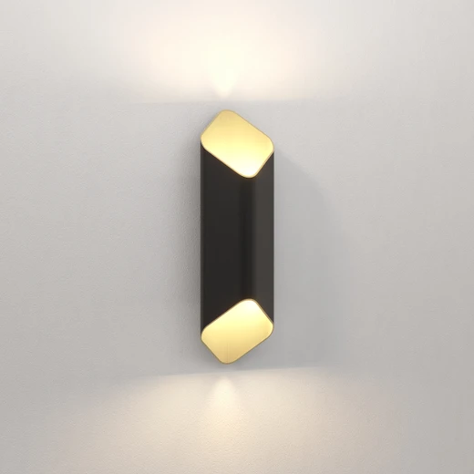Ako Matt Black and Gold 42cm LED Wall Light