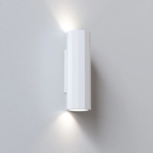 Shadow 2 Light White Plaster Up and Down Wall Light 
