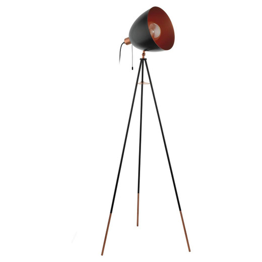 Eglo Lighting Chester Black and Copper Coloured Steel Adjustable Floor Lamp