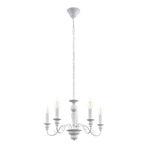 Eglo Lighting Caposile 5 Light White Steel Chandelier