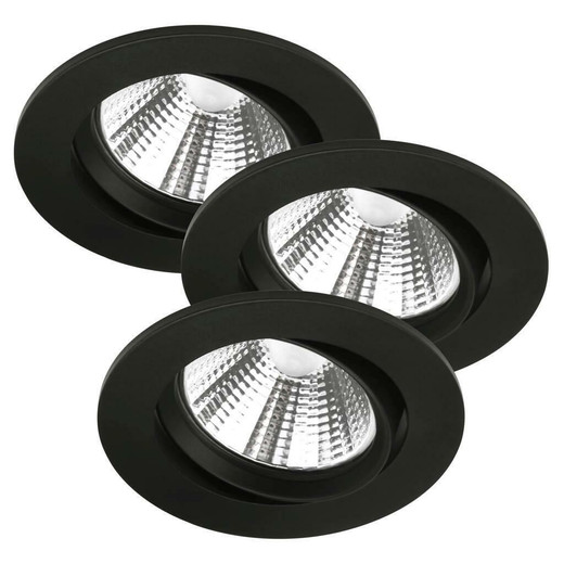 Nordlux Fremont 2700K Three Pack Black Tilt Recessed Downlight