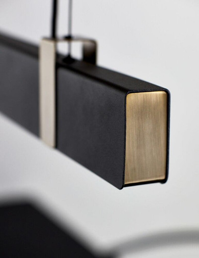 Nordlux Lilt Black with Brass Detail Bar Pendant Light