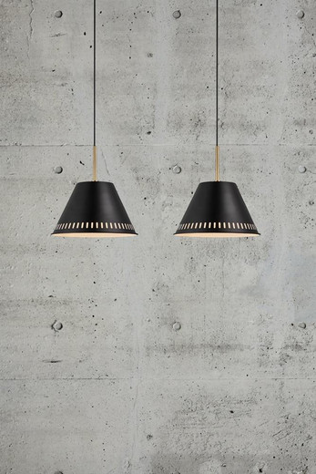 Nordlux Pine Two Pack Black with Brass Detail Bar Pendant Light