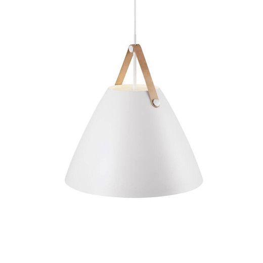 DFTP Strap 48 White with Leather Strap Pendant Light