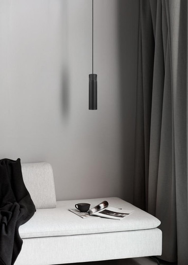 Nordlux Tilo Black with Wooden Detail Pendant Light