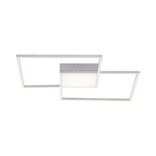 Leuchten Direkt ASMIN 3 Light Brushed Steel Square Remote Control Dimmable Ceiling Light