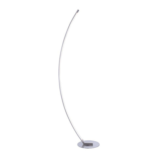 Leuchten Direkt BELLA Brushed Steel with Opal White Diffuser LED Curved Floor Lamp