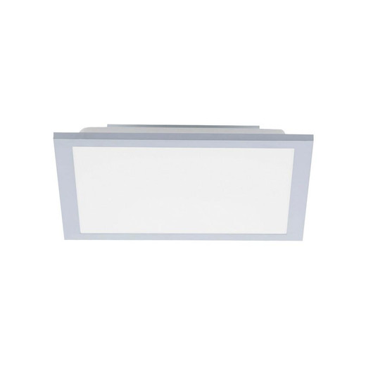 Leuchten Direkt FLAT 29.5cm Silver Square Remote Control Dimmable Ceiling Light