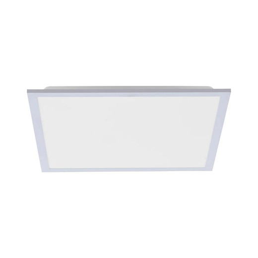 Leuchten Direkt FLAT 45.5cm SIlver Square Remote Control Dimmable Ceiling Light