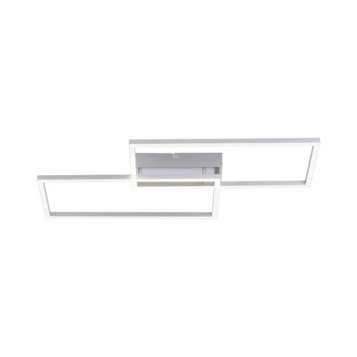 Leuchten Direkt IVEN 2 Light Medium Satin Chrome Double Rectangular Dimmable Ceiling Light