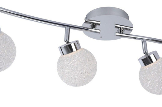 Leuchten Direkt MIKO Chrome with Crackled Shade Dimmable Colour Change Ceiling Light