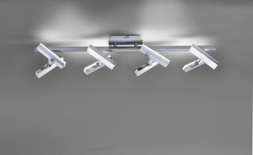 Leuchten Direkt RICO 8 Light Satin Chrome Adjustable Bar Spotlight