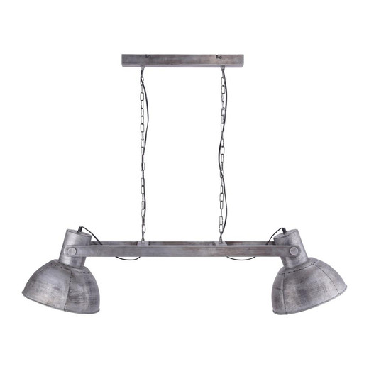 Leuchten Direkt SAMIA 2 Light Silver Industrial Look Adjustable Bar Pendant Light