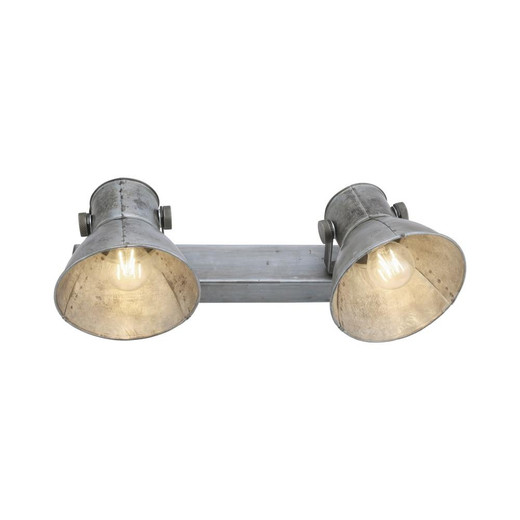 Leuchten Direkt SAMIA 2 Light Silver Industrial Look Adjustable Spotlight