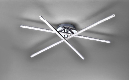 Leuchten Direkt SIMON 3 Light Large Chrome Adjustable LED Ceiling Light