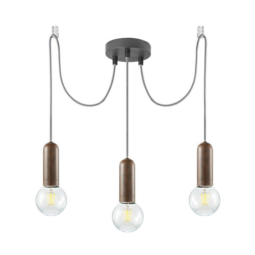 Leuchten Direkt TURN ME 3 Light Rust Coloured Pendant Light