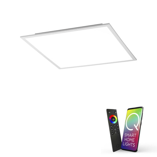 Paul Neuhaus Q-FLAG 45x45cm Silver and White Smart LED Ceiling Light