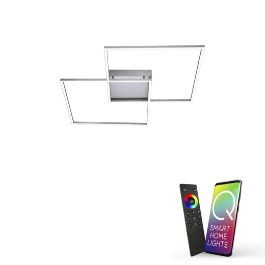 Paul Neuhaus Q-INIGO 2 Aluminium 67.7x67.7cm Smart LED Ceiling Light