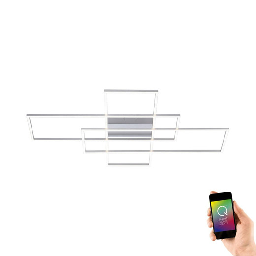Paul Neuhaus Q-INIGO 3 Aluminium 101x75cm Smart LED Ceiling Light