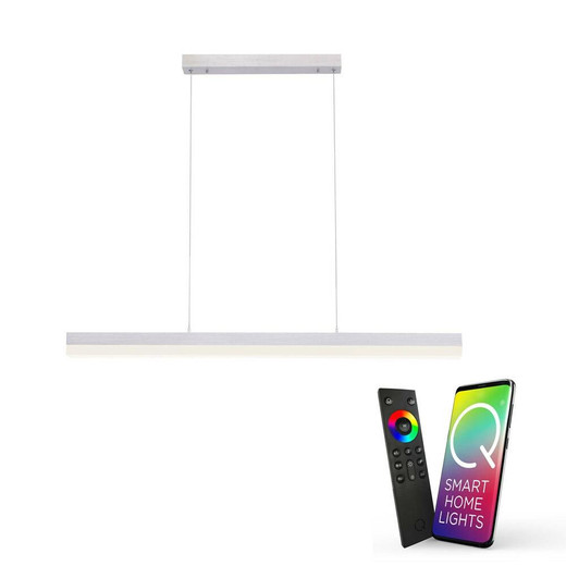 Paul Neuhaus Q-TIMBER 3 Light Aluminium Smart LED Bar Pendant Light