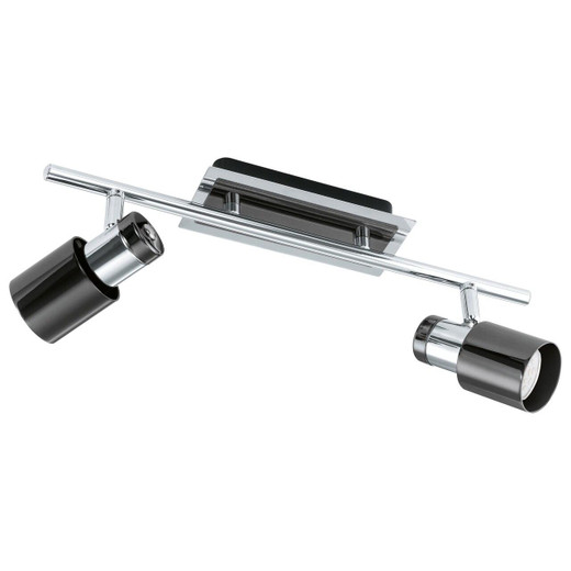 Eglo Lighting Davida 1 2 Light Black and Chrome Bar Spotlight