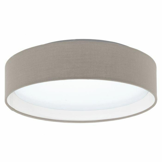 Eglo Lighting Pasteri White with Taupe Fabric Shade Ceiling Light