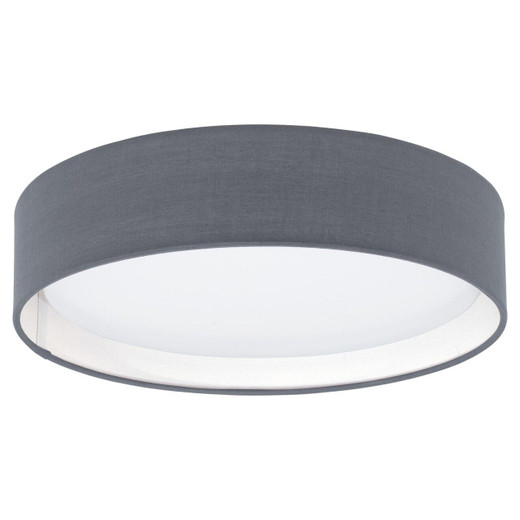 Eglo Lighting Pasteri White with Grey Fabric Shade Ceiling Light