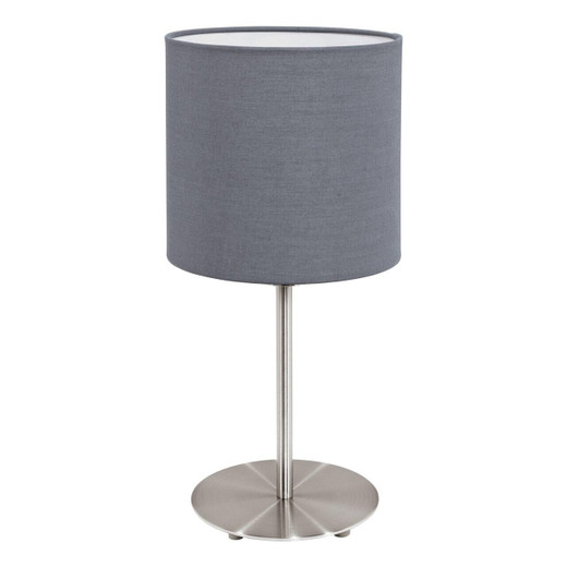 Eglo Lighting Pasteri Satin Nickel with Grey Fabric Shade Table Lamp