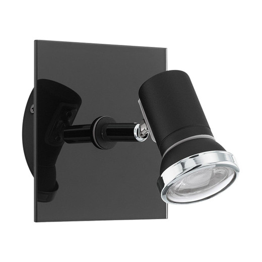 Eglo Lighting Tamara Black and Chrome with Clear Glass Spotlight