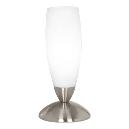 Eglo Lighting Slim Satin Nickel with White Glass Table Lamp