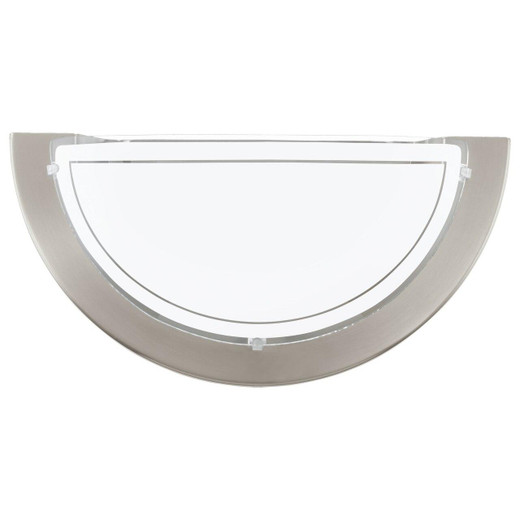 Eglo Lighting Planet 1 Satin Nickel with White Painted Glass Shade Wall Light