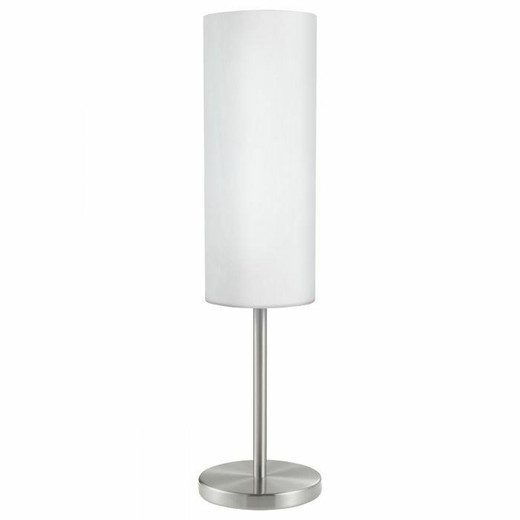 Eglo Lighting Troy 3 Satin Nickel with White Painted Satin Glass Table Lamp