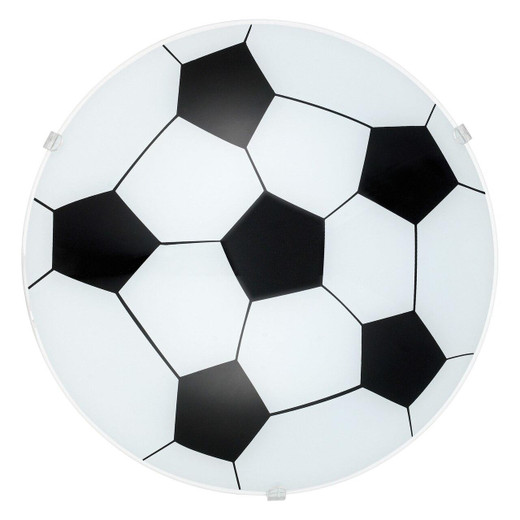 Eglo Lighting Junior 1 White Soccer Design Satin Glass Shade Wal l and Ceiling Light
