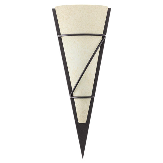 Eglo Lighting Pascal 1 Antique Brown with Beige Chalked Glass Shade Wall Light