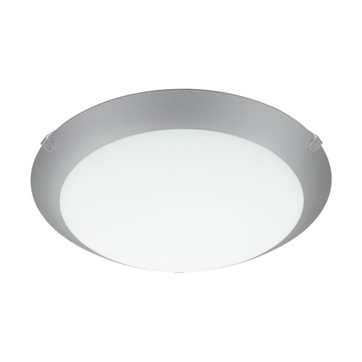 Eglo Lighting Mars 1 White and Silver with Satin Glass Shade Wall and Ceiling Light