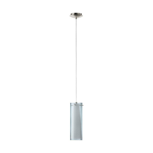 Eglo Lighting Pinto Nero Satin Nickel with Smoked Glass Shade Pendant Light