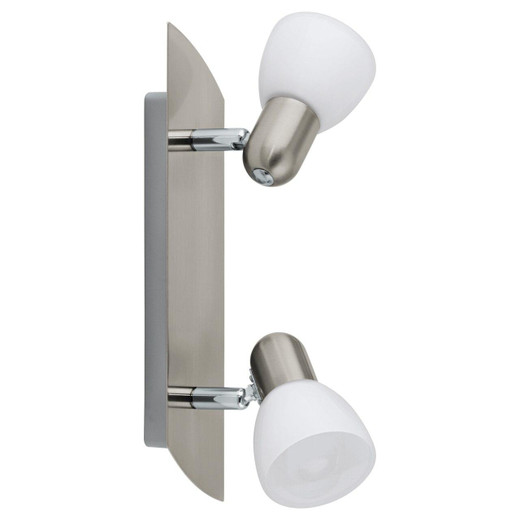 Eglo Lighting ENEA 2 Light Satin Nickel with White Satin Glass Spotlight