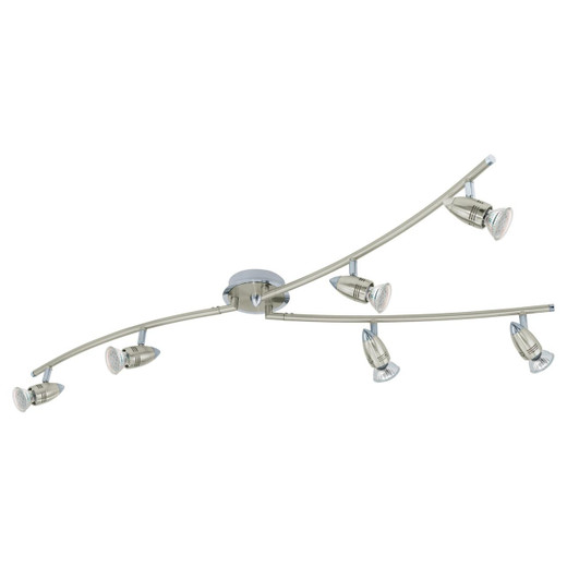 Eglo Lighting Magnum-LED 6 Light Satin Nickel and Chrome Bar Spotlight