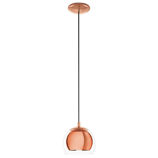 Eglo Lighting Rockamar Copper with Clear Glass Shade Pendant Light