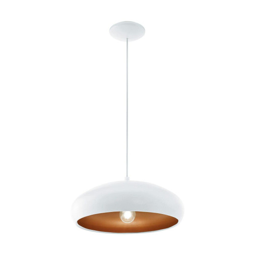 Eglo Lighting Mogano 1 White and Copper Pendant Light