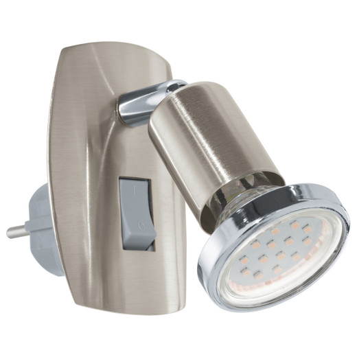 Pasteri Satin Nickel with White Fabric Shade Wall Light