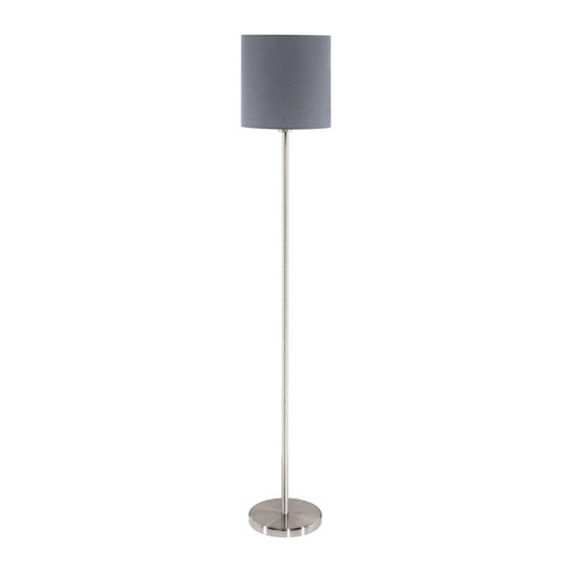 Eglo Lighting Pasteri Satin Nickel with Grey Fabric Shade Floor Lamp