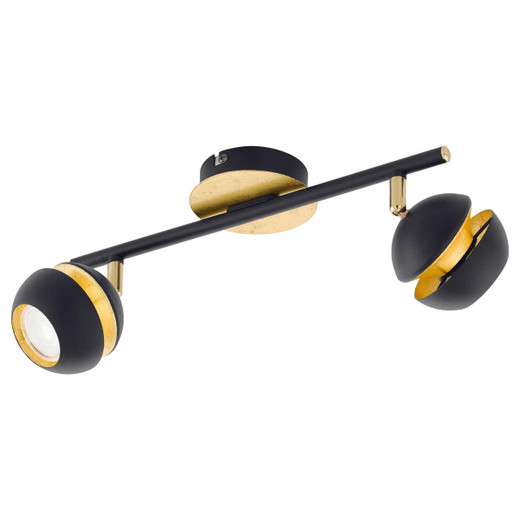 Eglo Lighting Nocito 2 Light Black and Gold Bar Spotlight